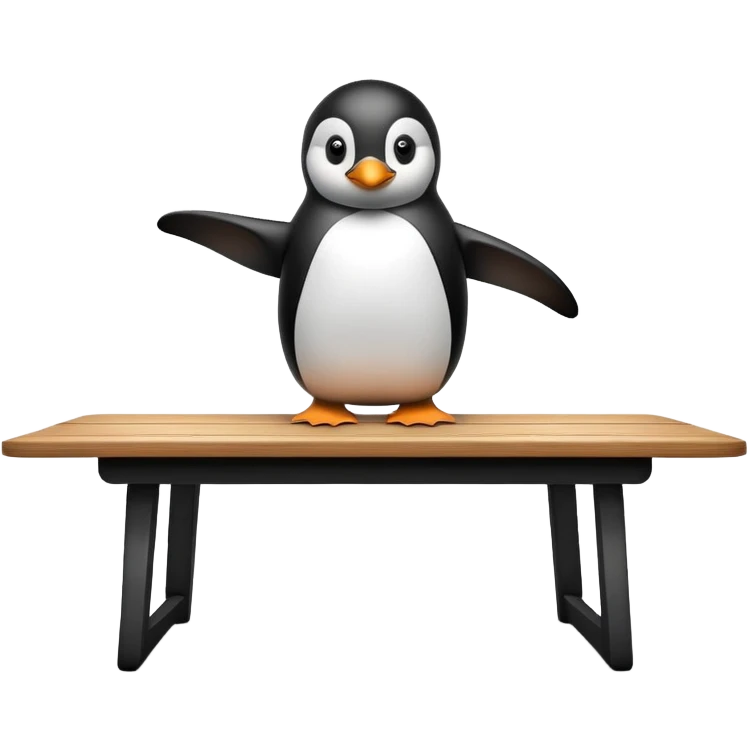 Penguin flipping table emoji