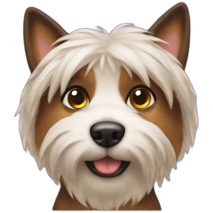 Yorkshire Dog with cat ears emoji
