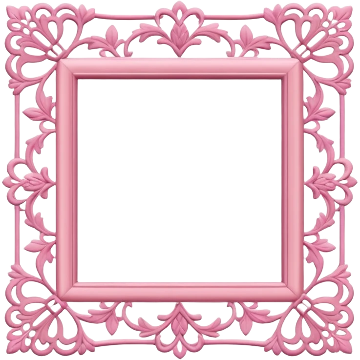 pink lace vintage square frame  emoji