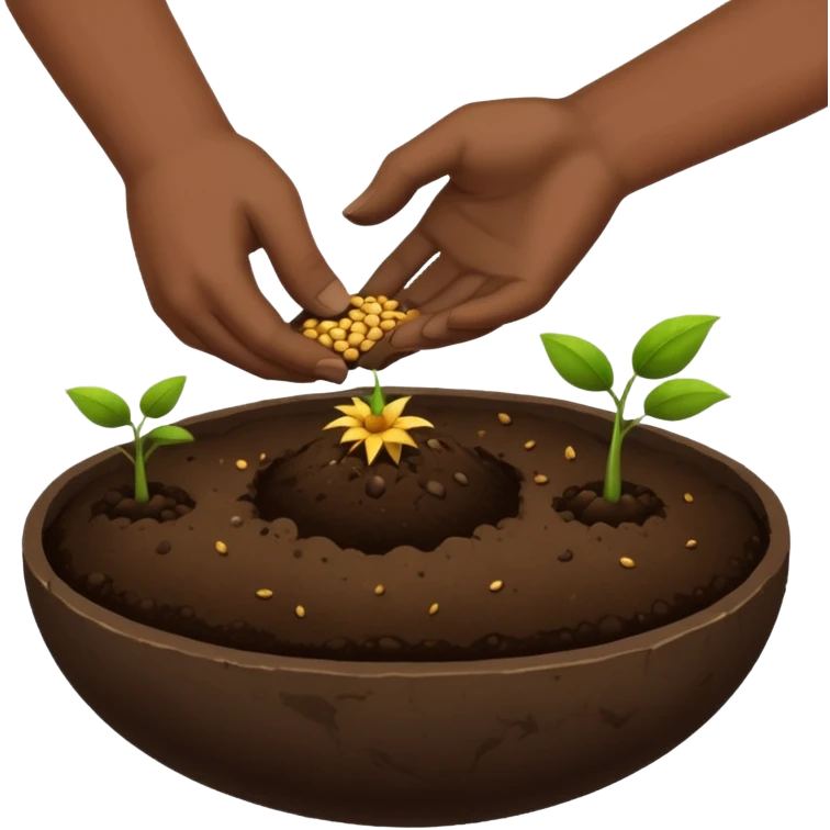 es werden saamen von einer hand in die erde getan emoji