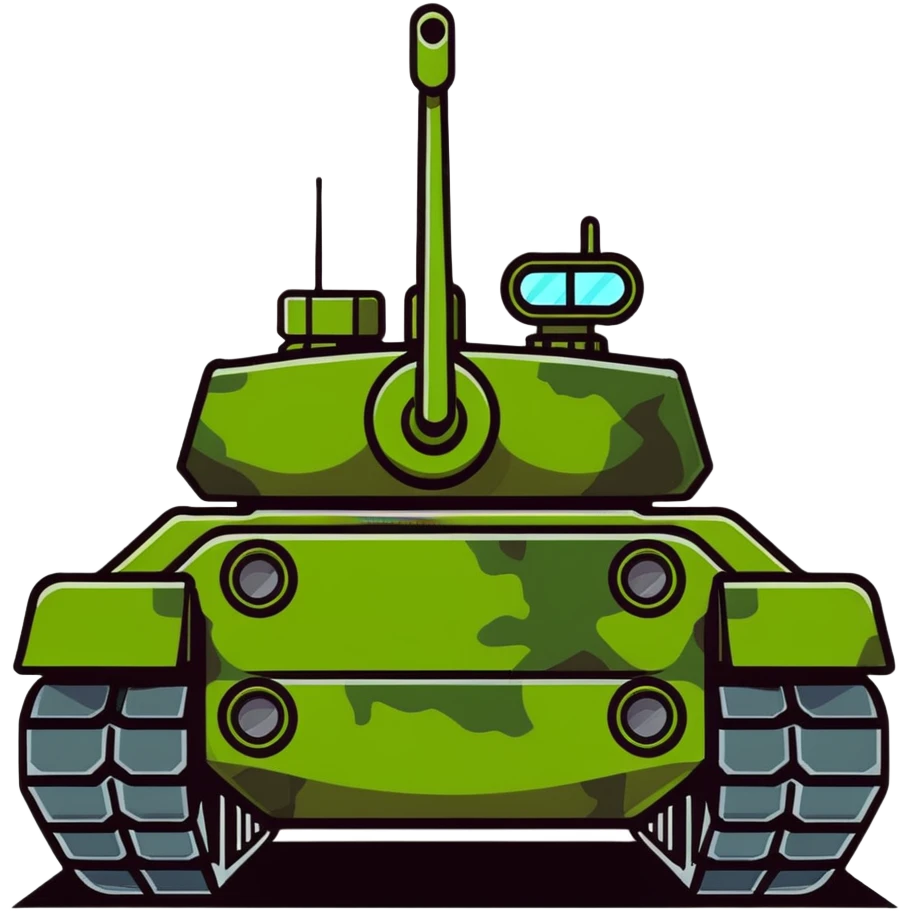 Military tank with camouflage pattern emoji