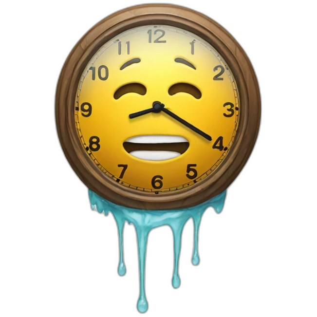 melting clock emoji