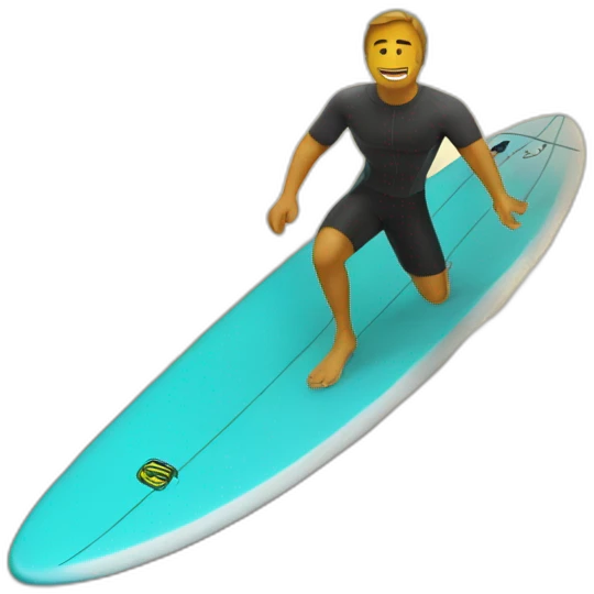 chat sur un surf emoji