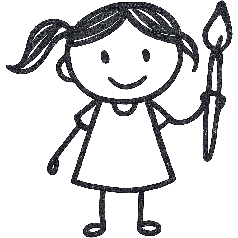 A girl holding a brush emoji