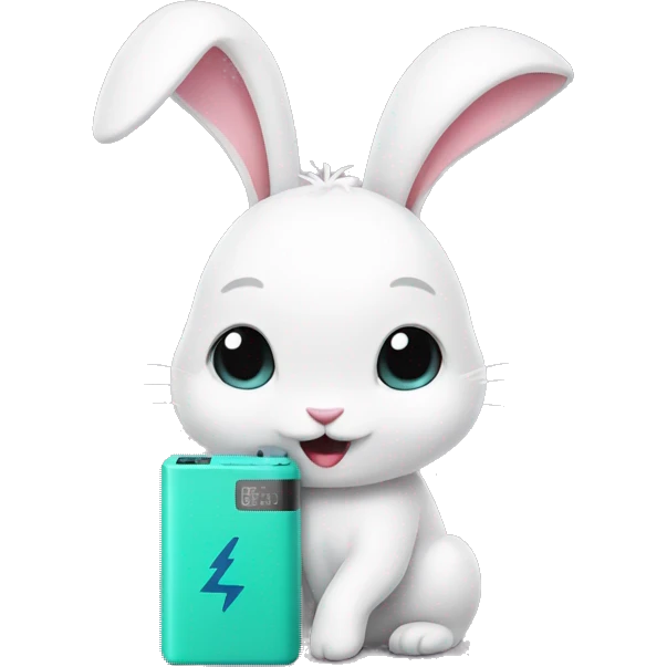 rabbit with powerbank emoji