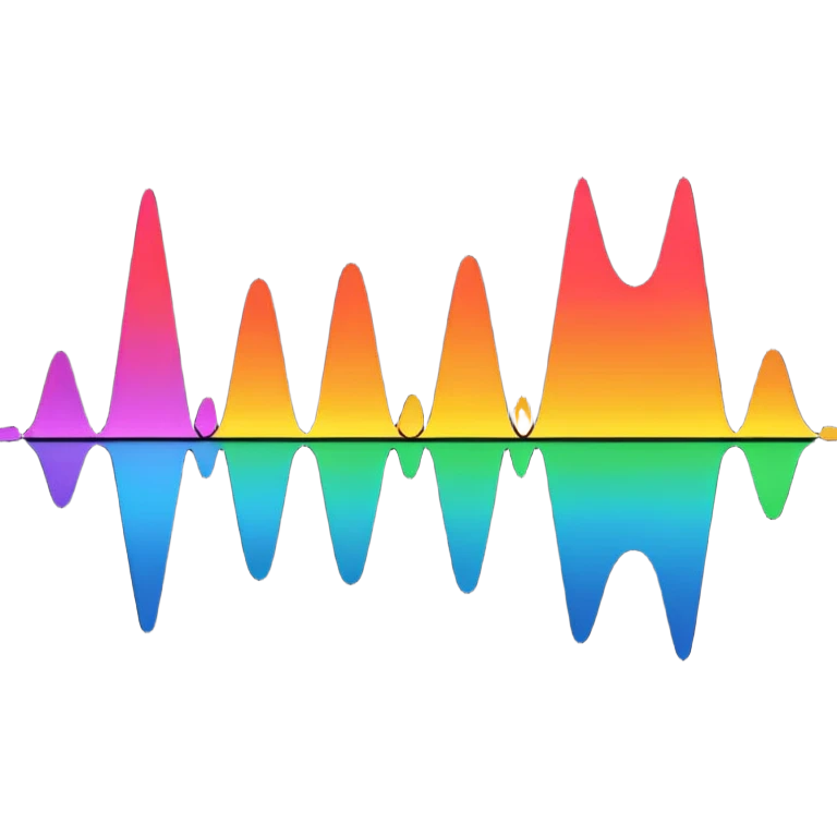 black audio spectrum, no color emoji