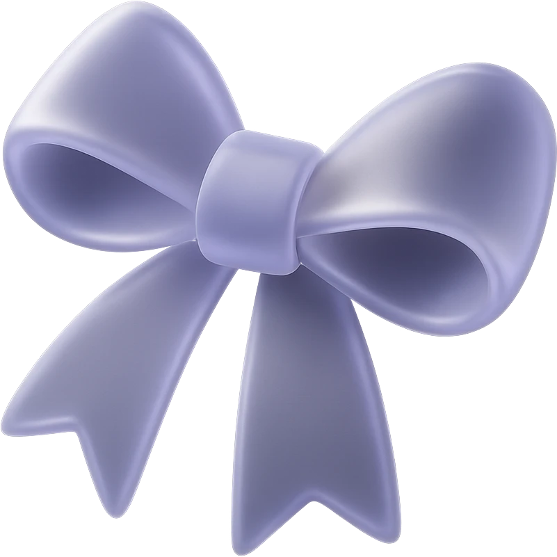 translucent lavender bow with smooth matte glass finish emoji
