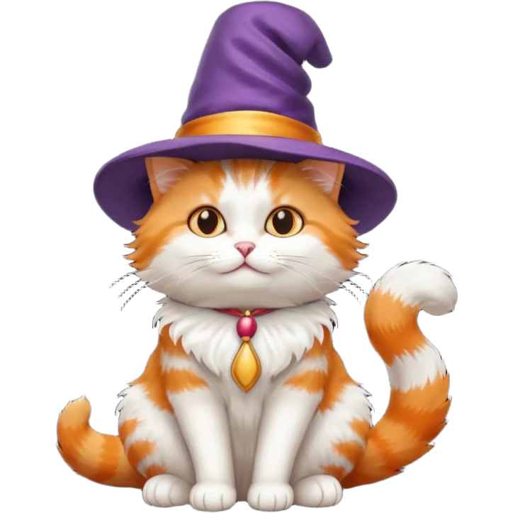 cat wearing a magician hat, sitting pose emoji