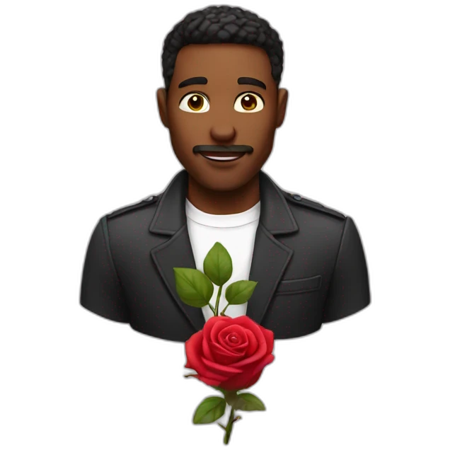 Men with rose emoji