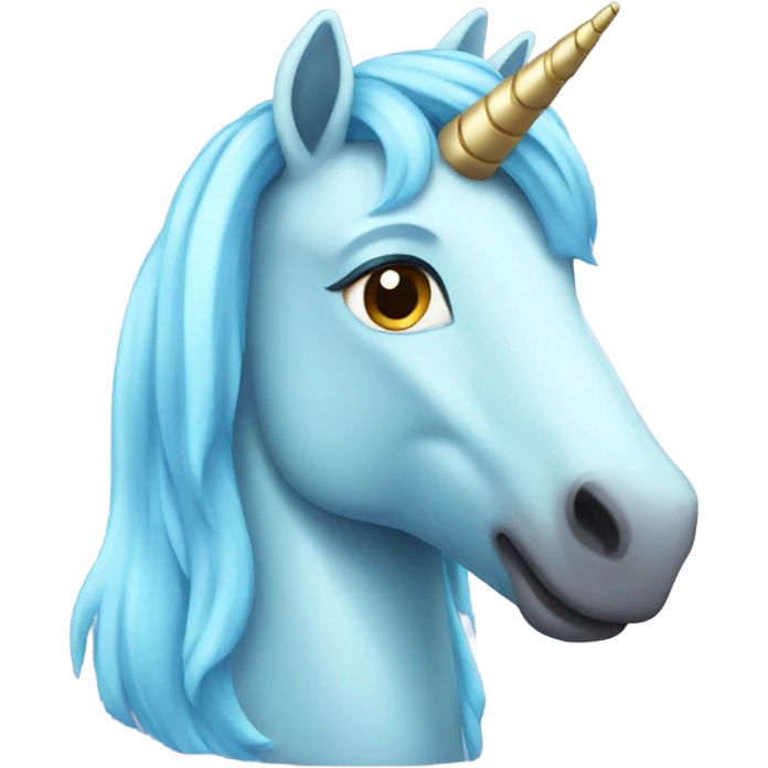 Light blue unicorn birthday emoji