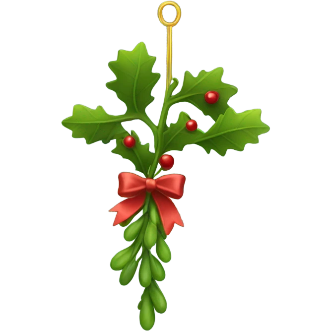 Mistletoe hanging emoji