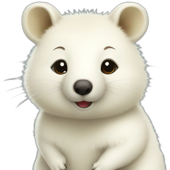 Cute and lovely white quokka emoji