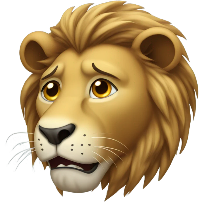 Crying lion emoji