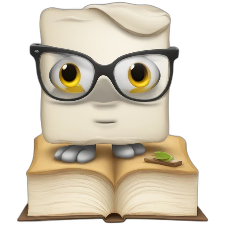Libro con ojos y pies emoji