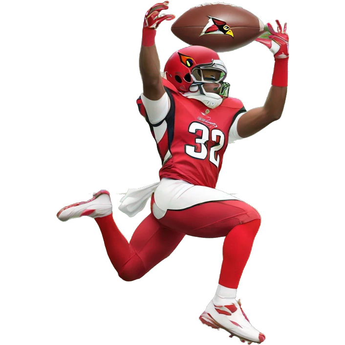 cardinals player upside down catching football emoji