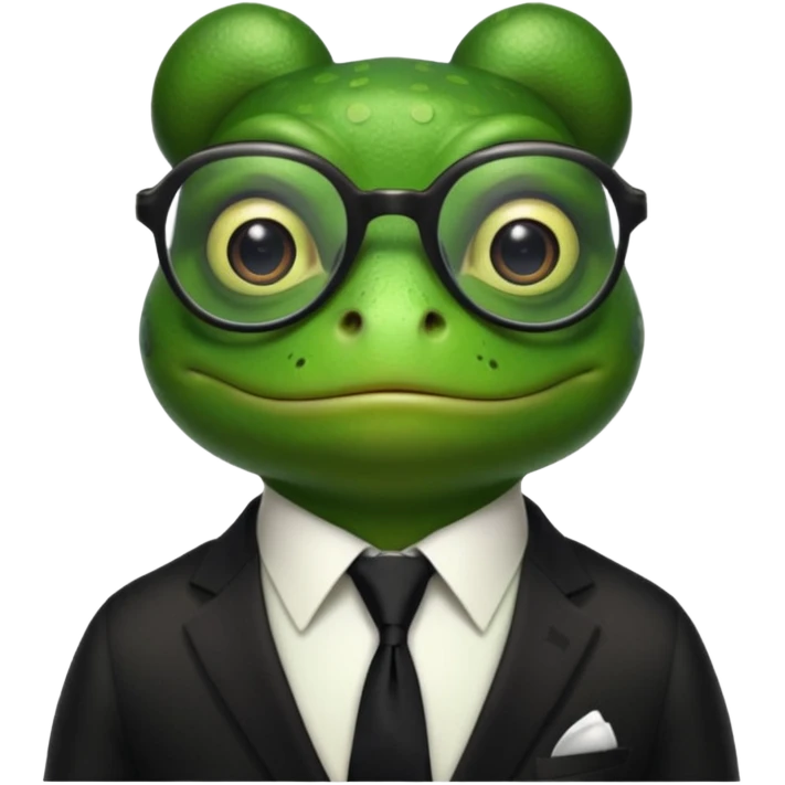 frog with tie and glasses emoji