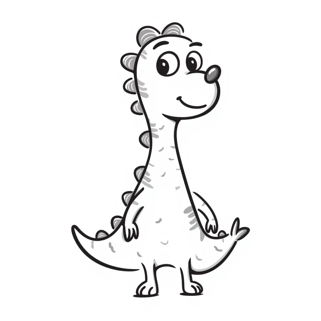 hand-drawn doodle dinosaur with sketchy lines and whimsical pose emoji