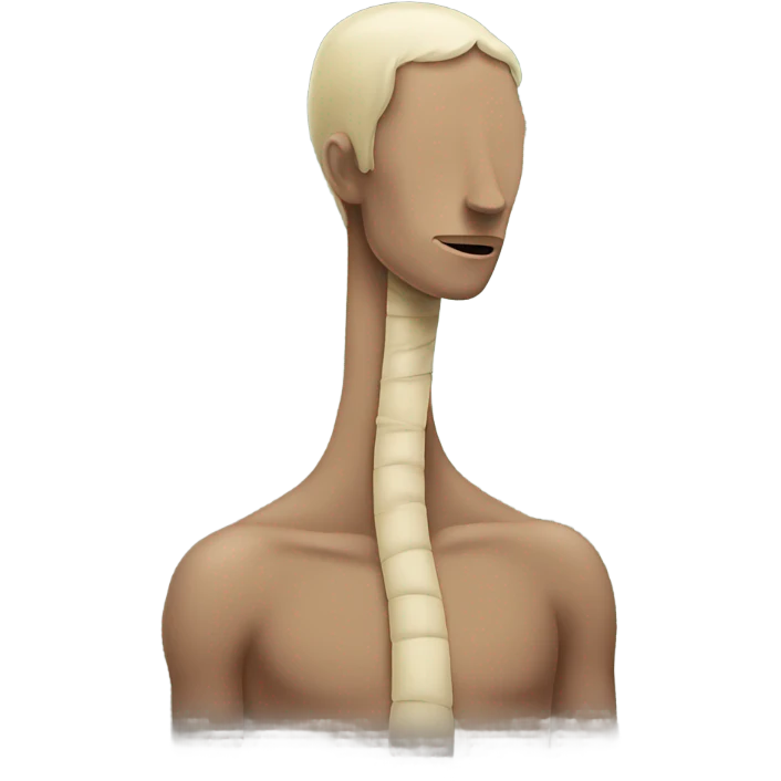 A person with a long neck and big back and neck bent emoji
