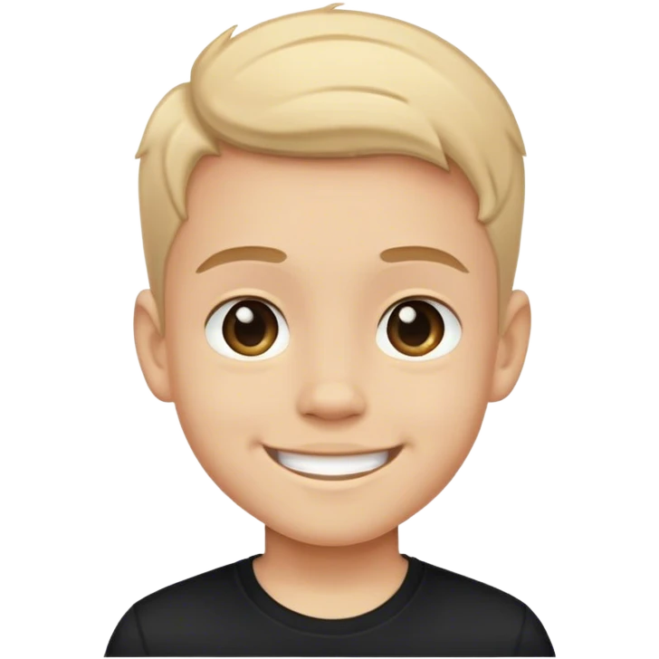 smiling boy in black shirt emoji