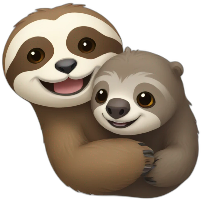 sloth and otter smiling emoji