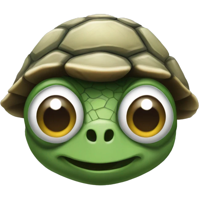 android turtle mixed with stone face emoji