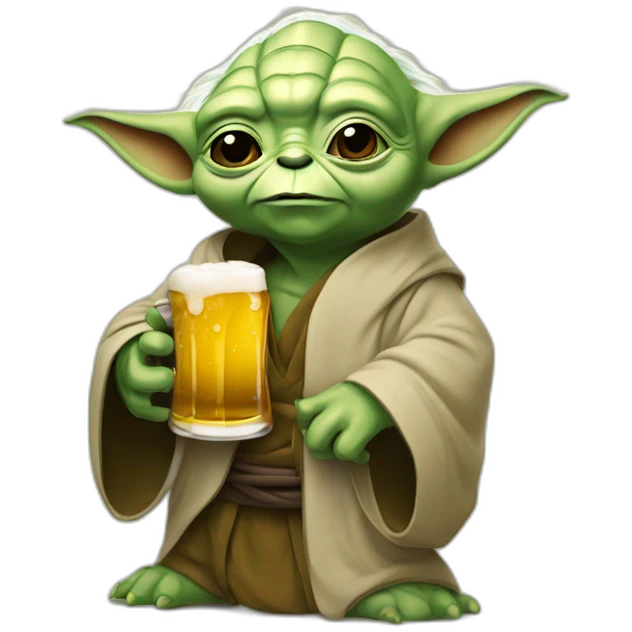 Yoda qui boit une biere emoji