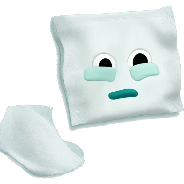 Plain White and teal wipes emoji