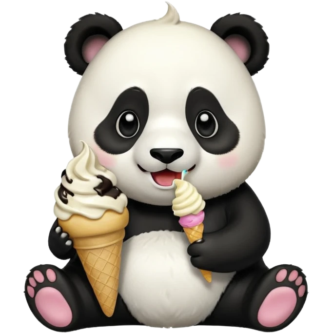 Panda eating ice cream emoji