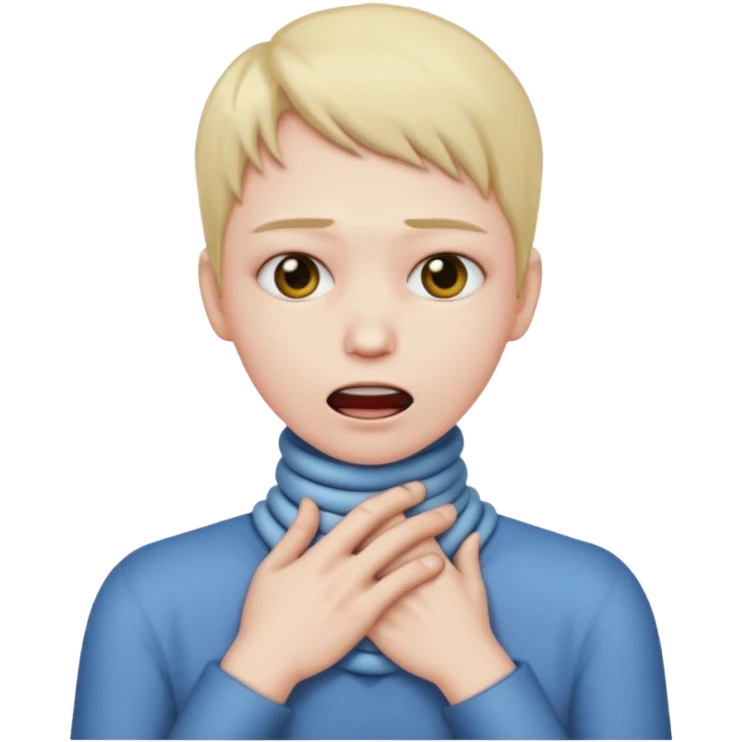 Person with hands strangling neck emoji