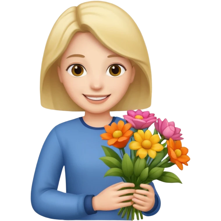 flower-holding person bouqet emoji