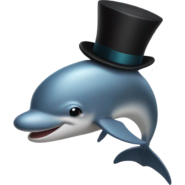 delfin with a top hat emoji