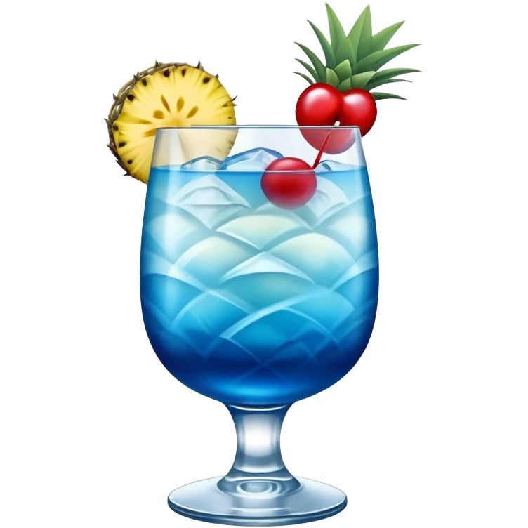Blue Hawaiian cocktail in hurricane glass emoji