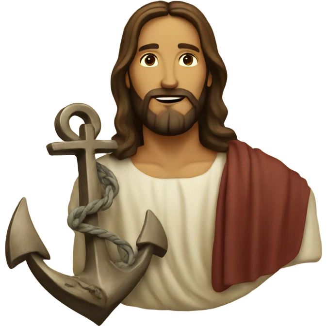 jesus with an anchor emoji