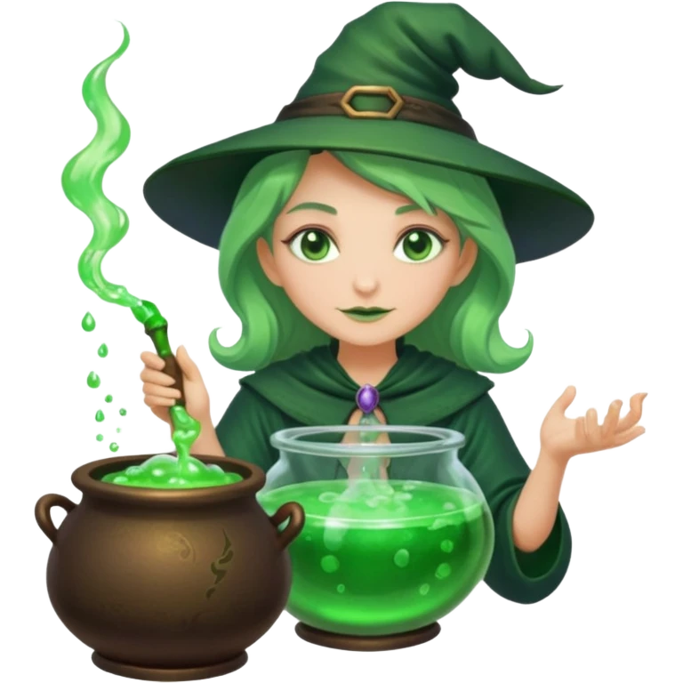 green witch cooking potion emoji