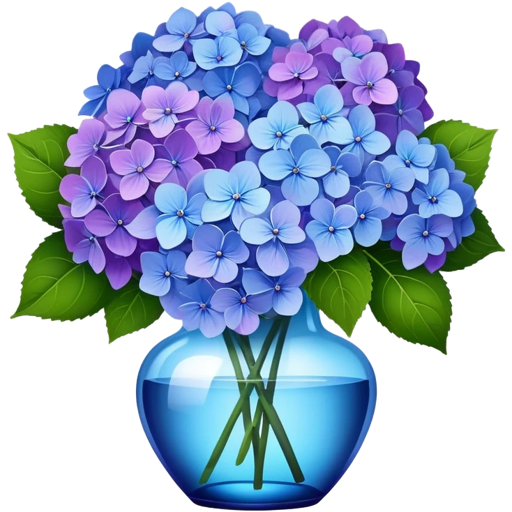 A beautiful bouquet of purple and blue hydrangea flowers emoji