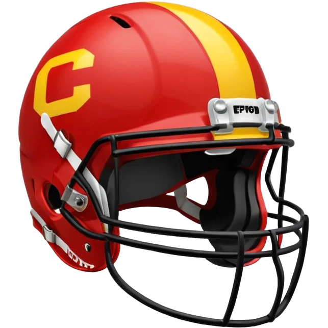 college football player helmets red & yellow mix emoji