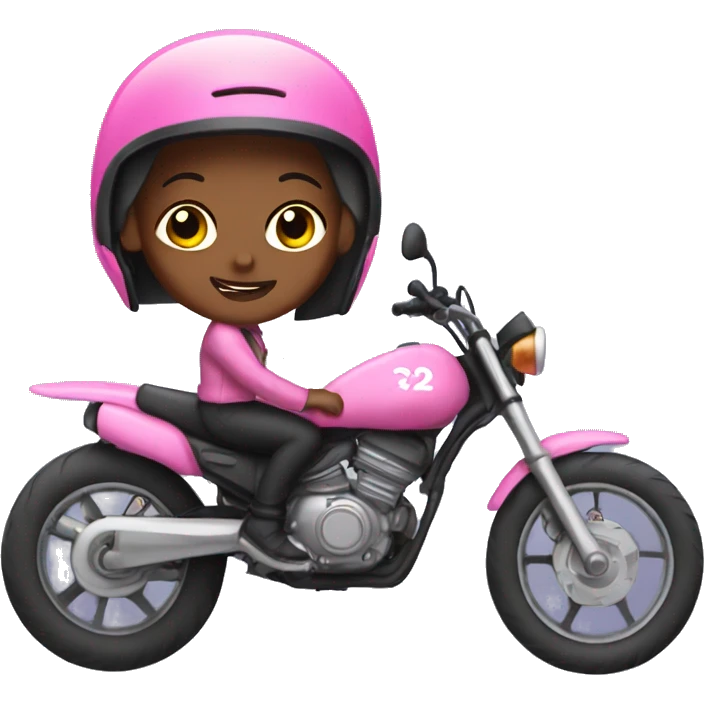 girl on pink dirtbike  emoji