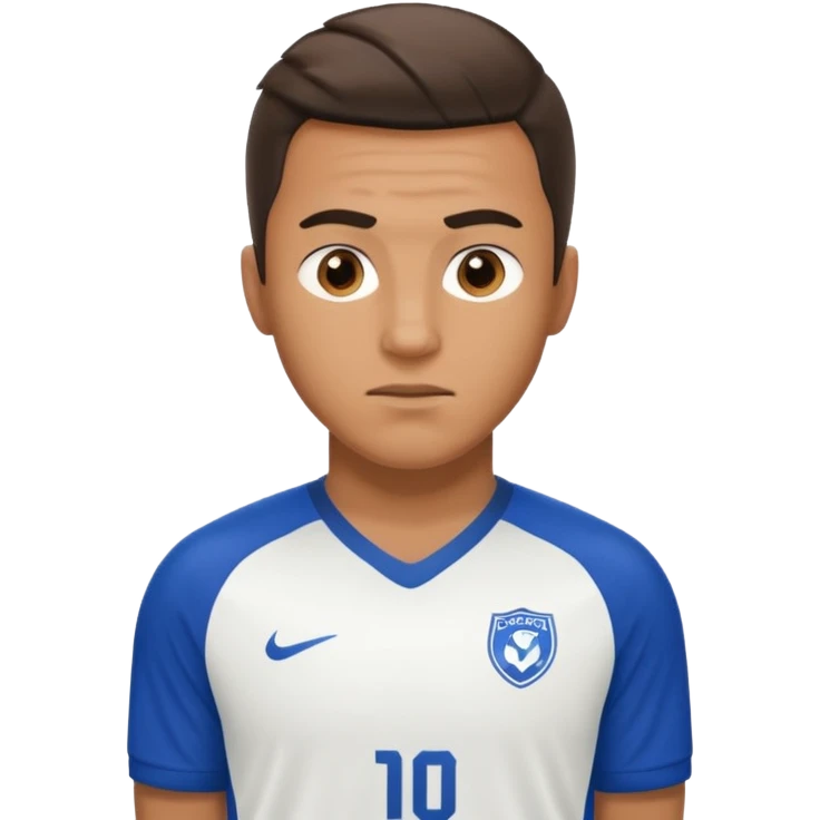 soccer player man blue white jersey emoji