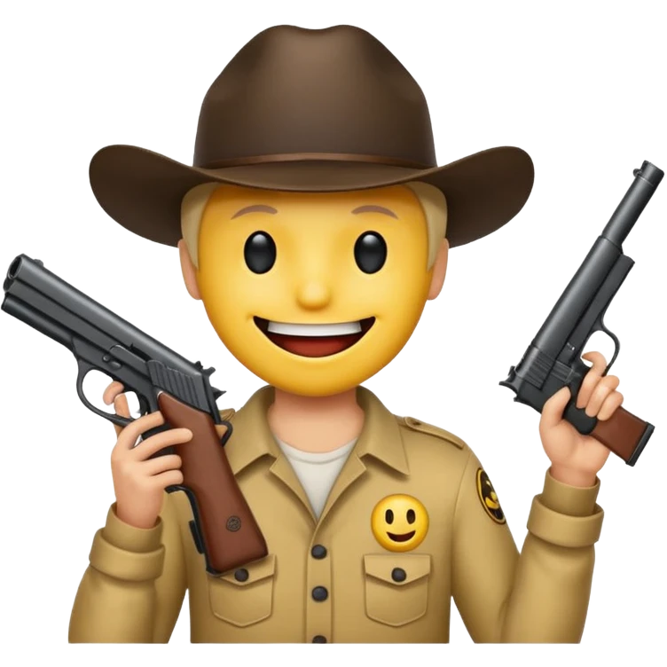 Gun in mouth smiley emoji  emoji