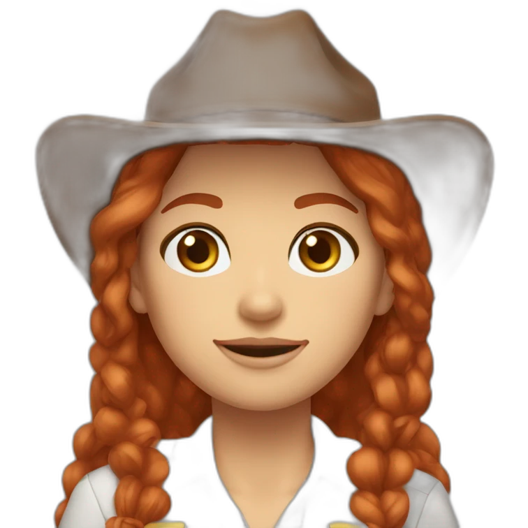 carrie red head hazel green eyes cowgirl teacher emoji