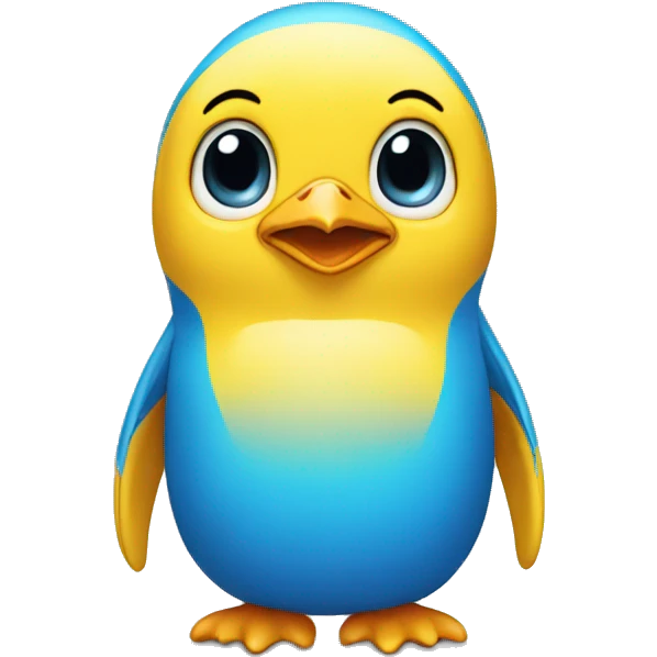 yellow penguin with blue t shirt emoji