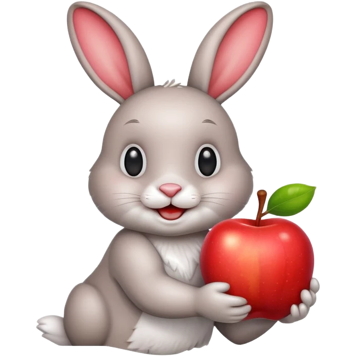 Happy rabbit same apple emoji  emoji