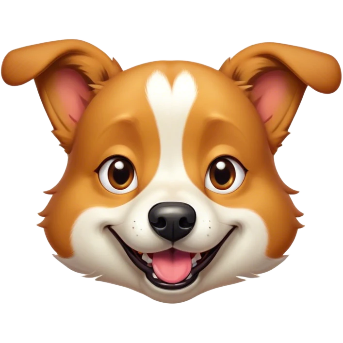 Cinematic Comical Domestic Dog Portrait Emoji, Head tilted dramatically with an exaggeratedly amused expression, featuring a striking coat with a playful glimmer and wide, expressive eyes brimming with humorous disbelief, Simplified yet hilariously expressive features, highly detailed, glowing with a slightly sassy glow, high shine, dramatic yet playful, stylized with an air of cheeky mischief, soft glowing outline, capturing the essence of a spirited and over-the-top dog that looks ready to side-eye its way into internet fame instantly! emoji