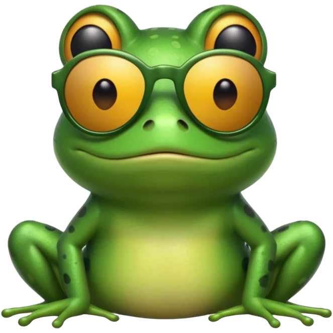 Frog with sun glasses emoji
