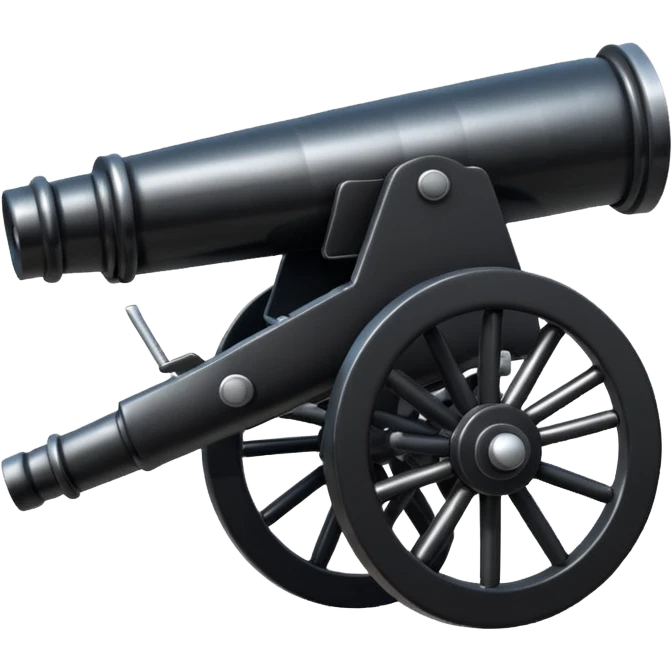 A black shiny cannon emoji