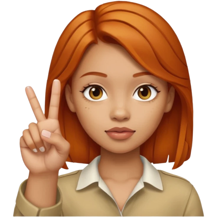 Lightskin girl with ginger hair holding up middle finger  emoji