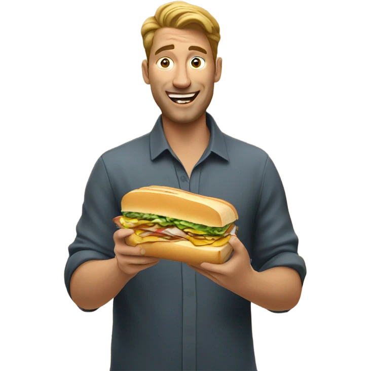 Man eating a subway sandwich  emoji