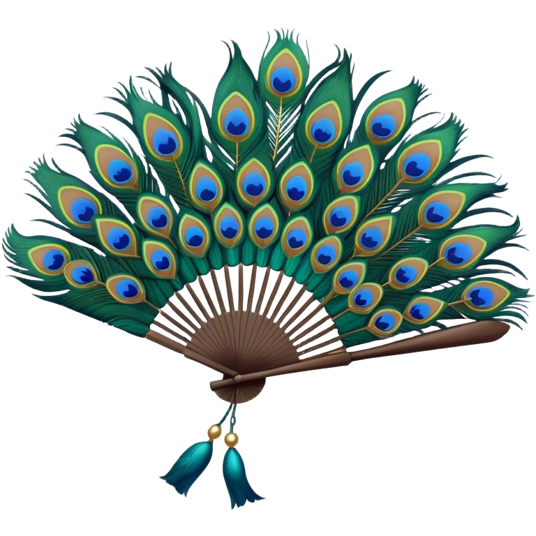 make a fan with the colors of a peacock emoji