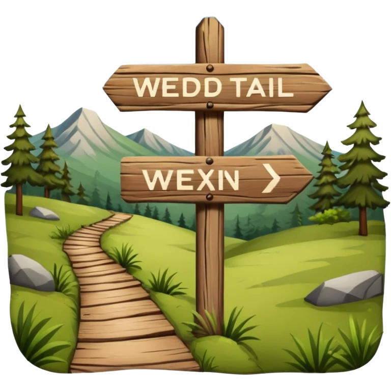 wooden nature park hike trail sign emoji