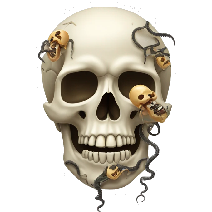 Skull with worms on top emoji